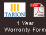 Tarion - One Year Warranty Form